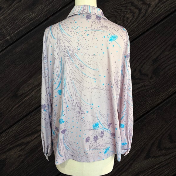 Vintage Lady Koko Of California Floral Blouse Women's Size Large 70s Grannycore - Picture 2 of 8